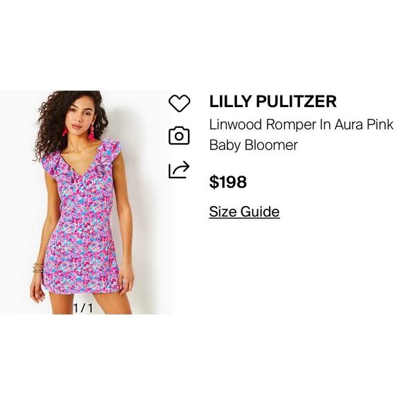 NWT! Lilly Pulitzer Linwood Romper in Aura Pink Baby Bloomer - Size 0 - Picture 10 of 10